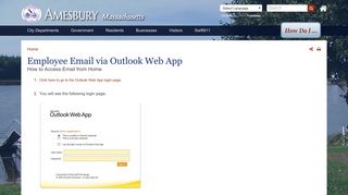 Employee Email via Outlook Web App | Amesbury MA - City of Amesbury