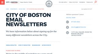 City of Boston email newsletters | Boston.gov