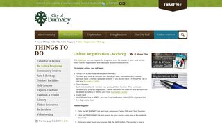 Online Registration - Webreg - City of Burnaby