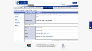 City of Cape Town: Contact Us | Western Cape Government
