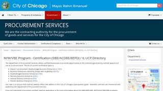 City of Chicago :: M/W/VBE Program - Certification (DBE/ACDBE ...