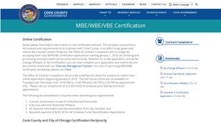 MBE/WBE/VBE Certification | CookCountyIL.gov