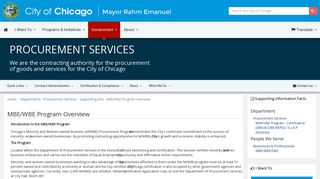 City of Chicago :: MBE/WBE Program Overview