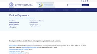 Online Payments - Welcome to the City of Columbia