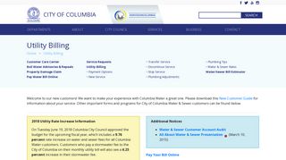 Utility Billing - Welcome to the City of Columbia