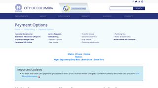 Payment Options - Welcome to the City of Columbia