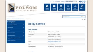 Folsom, CA - Utility Service - City of Folsom