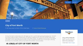 Jobs at City of Fort Worth | Careers in Government