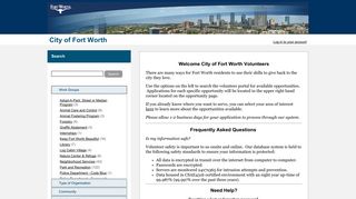 MyVolunteerPage - City of Fort Worth