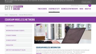 Eduroam Wireless Network | City of Glasgow College