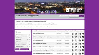 Login - the City of Glasgow College Recruitment Website