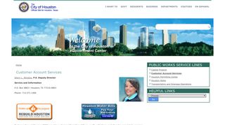 Customer Account Services | City of Houston - Houston Public Works