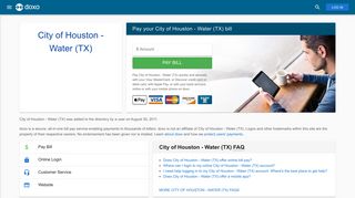 City of Houston - Water (TX): Login, Bill Pay, Customer Service and ...