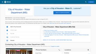 City of Houston - Water Department (MS): Login, Bill Pay, Customer ...