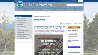 Utility Billing | City of Longmont, Colorado