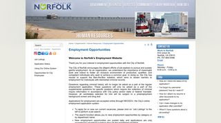 City of Norfolk, Virginia - Official Website - Employment Opportunities