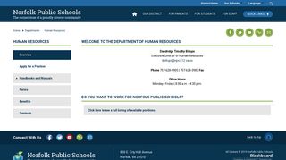 Human Resources / Overview - Norfolk Public Schools