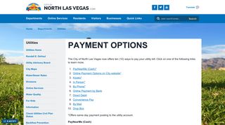 Payment Options - City of North Las Vegas