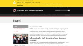 Payroll | Human Resources | University of Nebraska Omaha