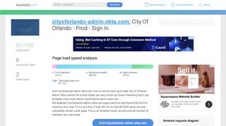 Access cityoforlando-admin.okta.com. City Of Orlando - Prod - Sign In