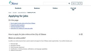 Applying for jobs | City of Ottawa