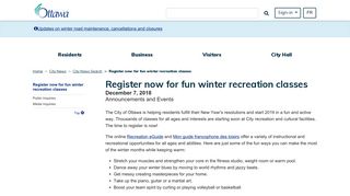 Register now for fun winter recreation classes | City of Ottawa