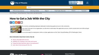 Human Resources How to Get a Job With the City - City of Phoenix
