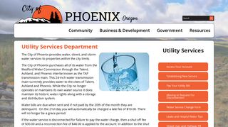Utility Services Department | Phoenix Oregon - City of Phoenix Oregon