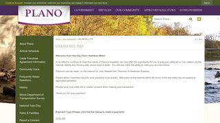 ONLINE BILL PAY | Plano, IL - Official Website