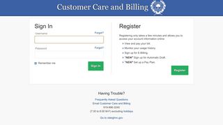 Sign In - Customer Care and Billing Web Self Service - City of Raleigh