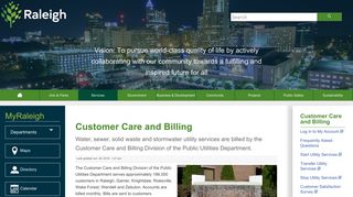 Customer Care and Billing | raleighnc.gov - City of Raleigh