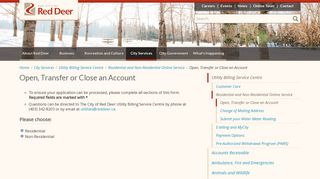 Open, Transfer or Close an Account - The City of Red Deer