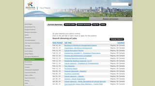 Current Openings - The City of Regina