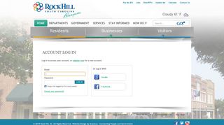 Account Log In | Rock Hill, SC - City of Rock Hill