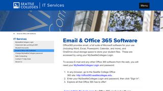 Email & Office 365 Software - IT Services - Seattle Colleges