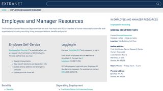 Employee and Manager Resources - Fred Hutch Extranet