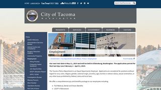 Employment - City of Tacoma