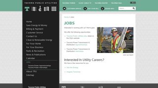 Tacoma Public Utilities Jobs
