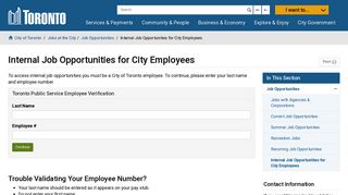 Internal Job Opportunities for City Employees – City of Toronto