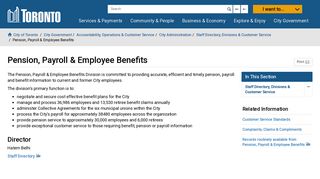 Pension, Payroll & Employee Benefits – City of Toronto