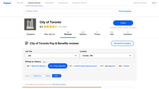Working at City of Toronto: 109 Reviews about Pay & Benefits - Indeed