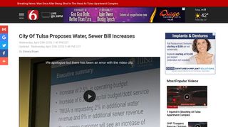 City Of Tulsa Proposes Water, Sewer Bill Increases - News On 6