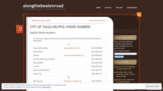 CITY OF TULSA HELPFUL PHONE NUMBERS | alongthebeatenroad