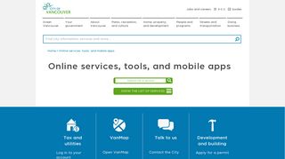 Online services, tools, and mobile apps | City of Vancouver