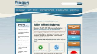 Building and Permitting Services | City of Vancouver Washington