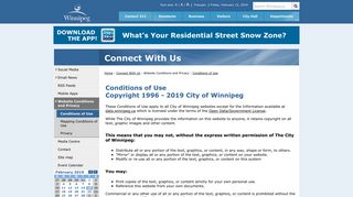 Conditions of Use - Connect With Us - City of Winnipeg