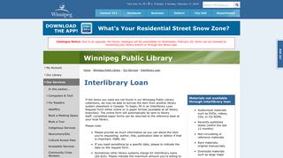 Interlibrary Loan - Winnipeg Public Library - City of Winnipeg