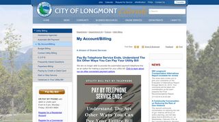 My Account/Billing | City of Longmont, Colorado