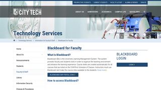 Blackboard for Faculty - City Tech