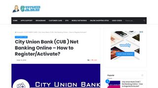 City Union Bank (CUB ) Net Banking Online – How to Register ...